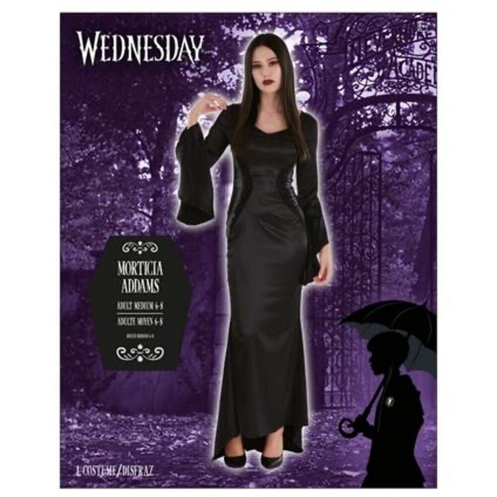New Wednesday Nevermore Academy Morticia Addams Halloween Costume women’s small